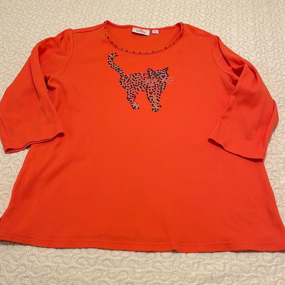 Quacker Factory Size Medium Orange stop with Sparkle Cat